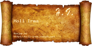Holl Irma névjegykártya